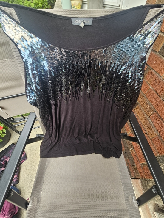 Addition Elle Tops - Addition Elle Black Sequin Tank